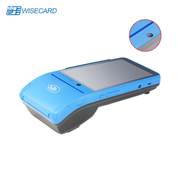 Blue Android Handheld POS Terminal With Printer Scanner