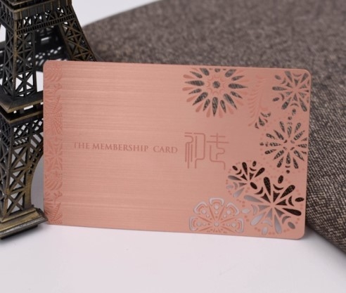 85x54mm Aluminium Business Card Offset Printing Rose Metal with Magstripe